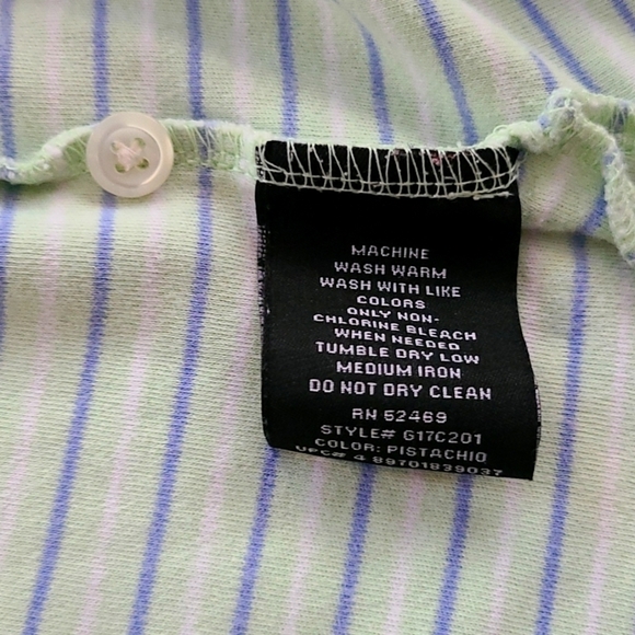 𝅺3/$20 George Green Striped Polo Shirt - Picture 3 of 6